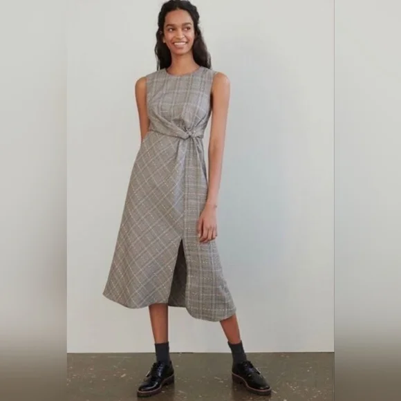 Maeve Reese Plaid Sleeveless Twist Front Dress Size 8 - Picture 11 of 12